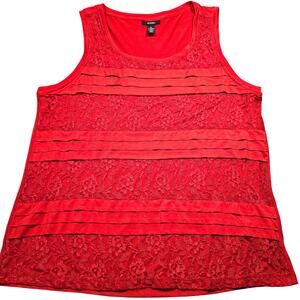 Alfani Vibrant Red Lace Tank Top